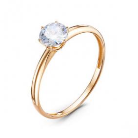 Золотое помолвочное кольцо КЮЗ Del'ta с фианитом D1101539 D1101539 фото