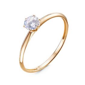 Золотое помолвочное кольцо КЮЗ Del'ta с фианитом D1101542 D1101542 фото