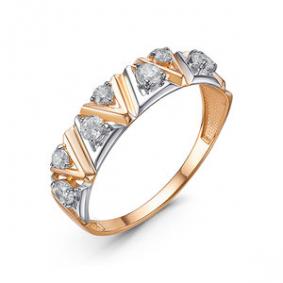 Золотое кольцо КЮЗ Del'ta D1101575 с фианитом D1101575 фото