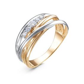 Золотое кольцо КЮЗ Del'ta D1101703 с фианитом D1101703 фото