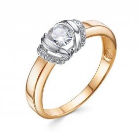 Золотое кольцо КЮЗ Del'ta D1101947 с фианитом D1101947 фото