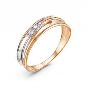 Золотое кольцо КЮЗ Del'ta D1102265 с фианитом D1102265 фото