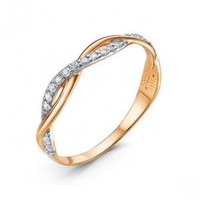 Золотое кольцо КЮЗ Del'ta D1102320 с фианитом D1102320 фото