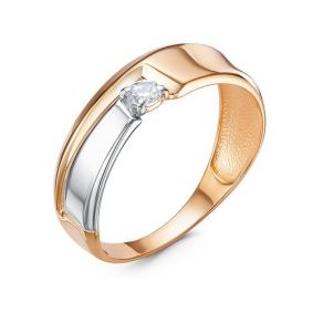 Золотое кольцо КЮЗ Del'ta D1102554 с фианитом D1102554 фото