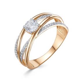 Золотое кольцо КЮЗ Del'ta D1102579 с фианитом D1102579 фото