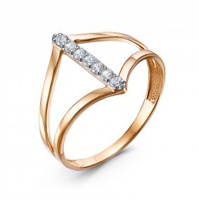 Золотое кольцо КЮЗ Del'ta D1102619 с фианитом D1102619 фото