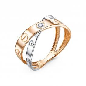 Золотое кольцо КЮЗ Del'ta D1102642 с фианитом D1102642 фото