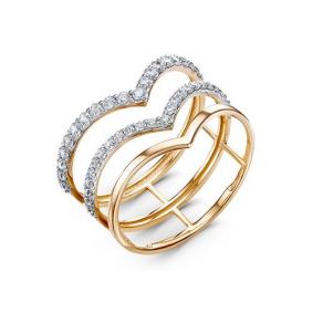 Золотое кольцо КЮЗ Del'ta D1102675 с фианитом D1102675 фото