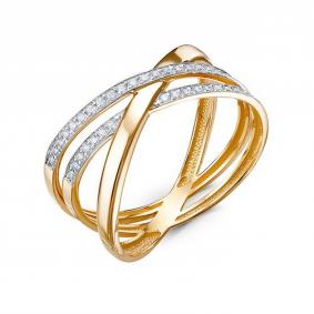 Золотое кольцо КЮЗ Del'ta D1102781 с фианитом D1102781 фото