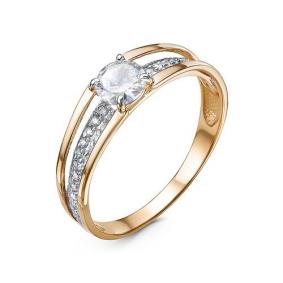 Золотое кольцо КЮЗ Del'ta D1102942 с фианитом D1102942 фото