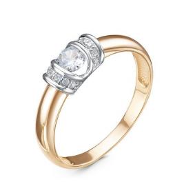 Золотое кольцо КЮЗ Del'ta D1103068 с фианитом D1103068 фото