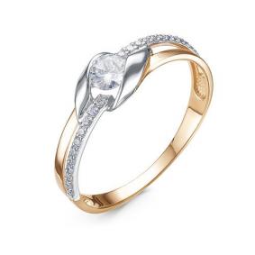 Золотое кольцо КЮЗ Del'ta D1103072 с фианитом D1103072 фото