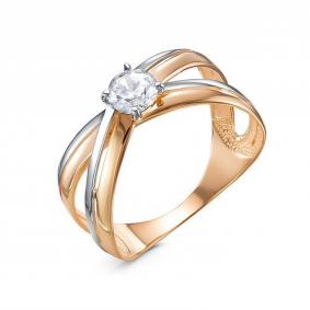 Золотое кольцо КЮЗ Del'ta D1103303 с фианитом D1103303 фото