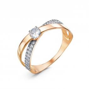 Золотое кольцо КЮЗ Del'ta D1103374 с фианитом D1103374 фото