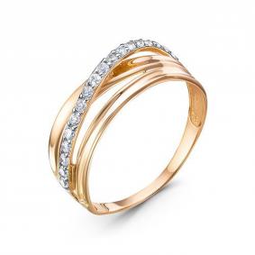 Золотое кольцо КЮЗ Del'ta D1103455 с фианитом D1103455 фото