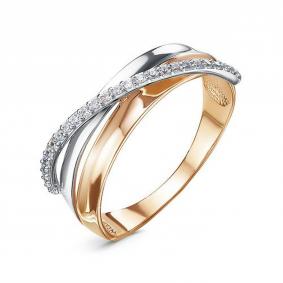 Золотое кольцо КЮЗ Del'ta D1103577 с фианитом D1103577 фото