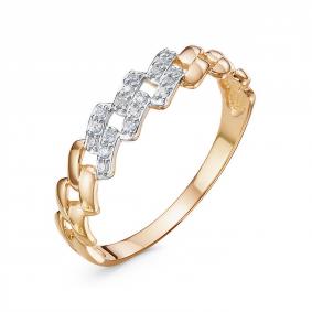 Золотое кольцо КЮЗ Del'ta D1104257 с фианитом D1104257 фото