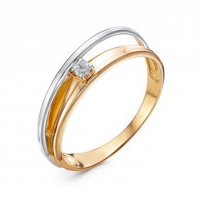 Золотое кольцо КЮЗ Del'ta D1104268 с фианитом D1104268 фото