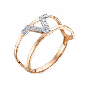 Золотое кольцо КЮЗ Del'ta D1104914 с фианитом D1104914 фото