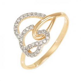 Золотое кольцо КЮЗ Del'ta D110515 с фианитом D110515 фото