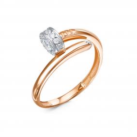 Золотое кольцо КЮЗ Del'ta D1105372 с фианитом D1105372 фото