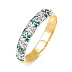 Золотое кольцо КЮЗ Del'ta D110608 с фианитом и кварцем D110608 фото