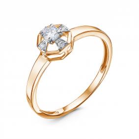 Золотое кольцо КЮЗ Del'ta D1106661 с фианитом D1106661 фото