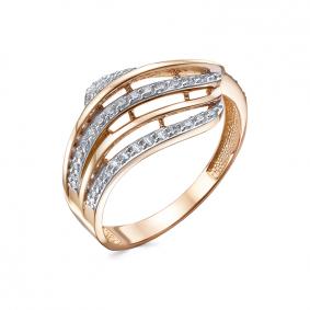 Золотое кольцо КЮЗ Del'ta D1106704 с фианитом D1106704 фото