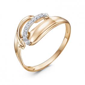 Золотое кольцо КЮЗ Del'ta D1106777 с фианитом D1106777 фото