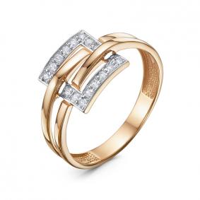 Золотое кольцо КЮЗ Del'ta D1106792 с фианитом D1106792 фото