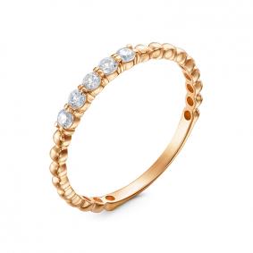 Золотое кольцо КЮЗ Del'ta D1106989 с фианитом D1106989 фото