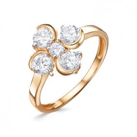 Золотое кольцо КЮЗ Del'ta D1107010 с фианитом D1107010 фото