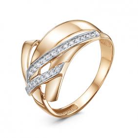 Золотое кольцо КЮЗ Del'ta D1107021 с фианитом D1107021 фото