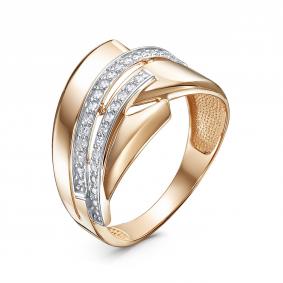 Золотое кольцо КЮЗ Del'ta D1107039 с фианитом D1107039 фото