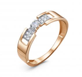 Золотое кольцо КЮЗ Del'ta D1107159 с фианитом D1107159 фото