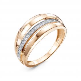 Золотое кольцо КЮЗ Del'ta D1107293 с фианитом D1107293 фото
