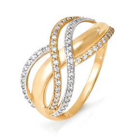 Золотое кольцо КЮЗ Del'ta D110735 с фианитом D110735 фото