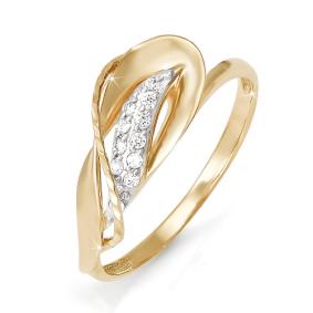 Золотое кольцо КЮЗ Del'ta D110744 с фианитом D110744 фото