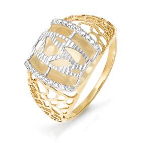 Золотое кольцо КЮЗ Del'ta D110750 с фианитом D110750 фото