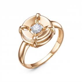 Золотое кольцо КЮЗ Del'ta D1107634 с фианитом D1107634 фото