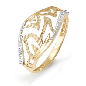 Золотое кольцо КЮЗ Del'ta D110765 с фианитом D110765 фото