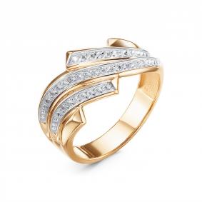 Золотое кольцо КЮЗ Del'ta D1107887 с фианитом D1107887 фото