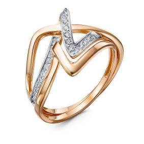 Золотое кольцо КЮЗ Del'ta D1107908 с фианитом D1107908 фото