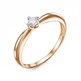 Золотое кольцо КЮЗ Del'ta D1107968 с фианитом D1107968 фото