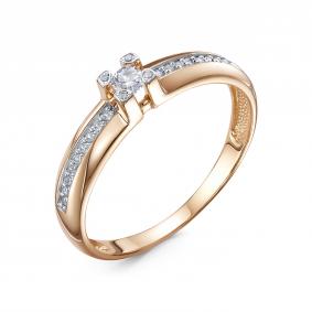 Золотое кольцо КЮЗ Del'ta D1108040 с фианитом D1108040 фото