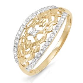 Золотое кольцо КЮЗ Del'ta D110808 с фианитом D110808 фото