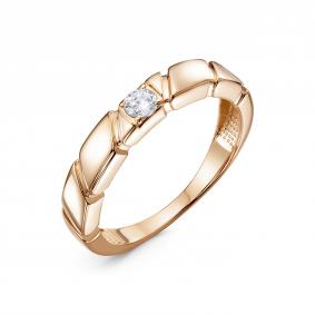 Золотое кольцо КЮЗ Del'ta D1108236 с фианитом D1108236 фото