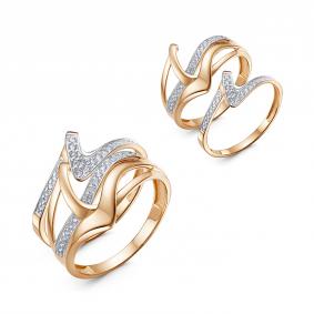 Золотое кольцо КЮЗ Del'ta D1108357 с фианитом D1108357 фото