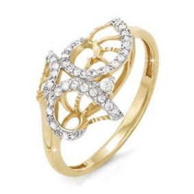 Золотое кольцо КЮЗ Del'ta D110946 с фианитом D110946 фото