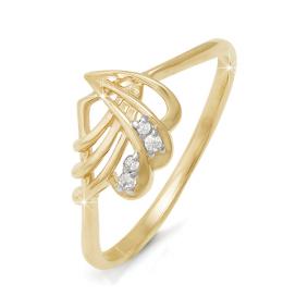 Золотое кольцо КЮЗ Del'ta D111033 с фианитом D111033 фото